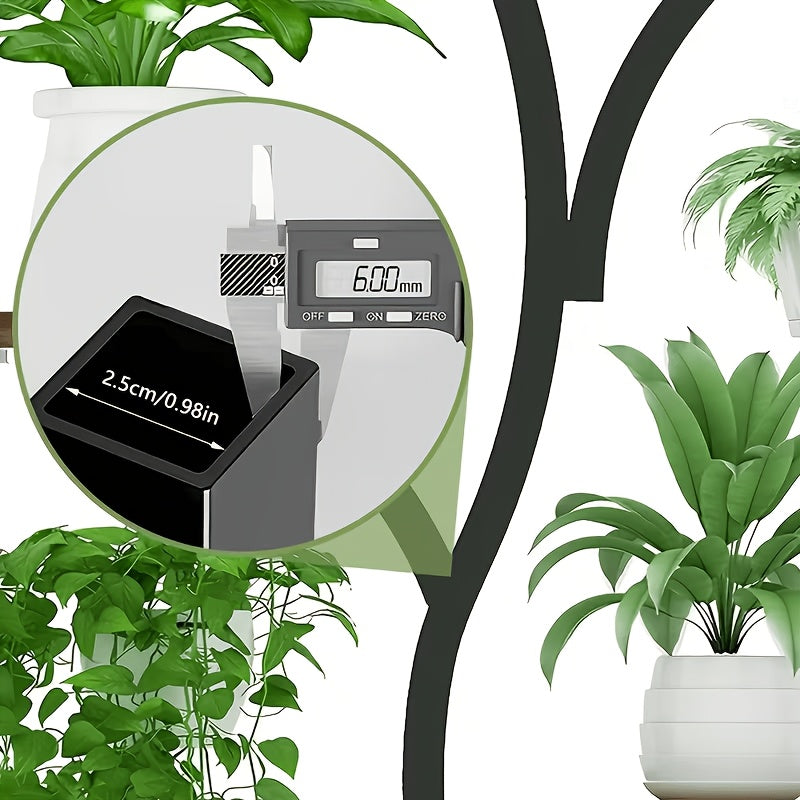 1-Piece Indoor Plant Stand with Adjustable Grow Light, 8-Tier Sturdy Metal Plant Display Shelf, 62 Inch Corner Storage Rack, Space-Saving Modern Style, Perfect for Home, Living Room, Bedroom and Balcony, Ideal for Potted Plants, Herbs and Succulents