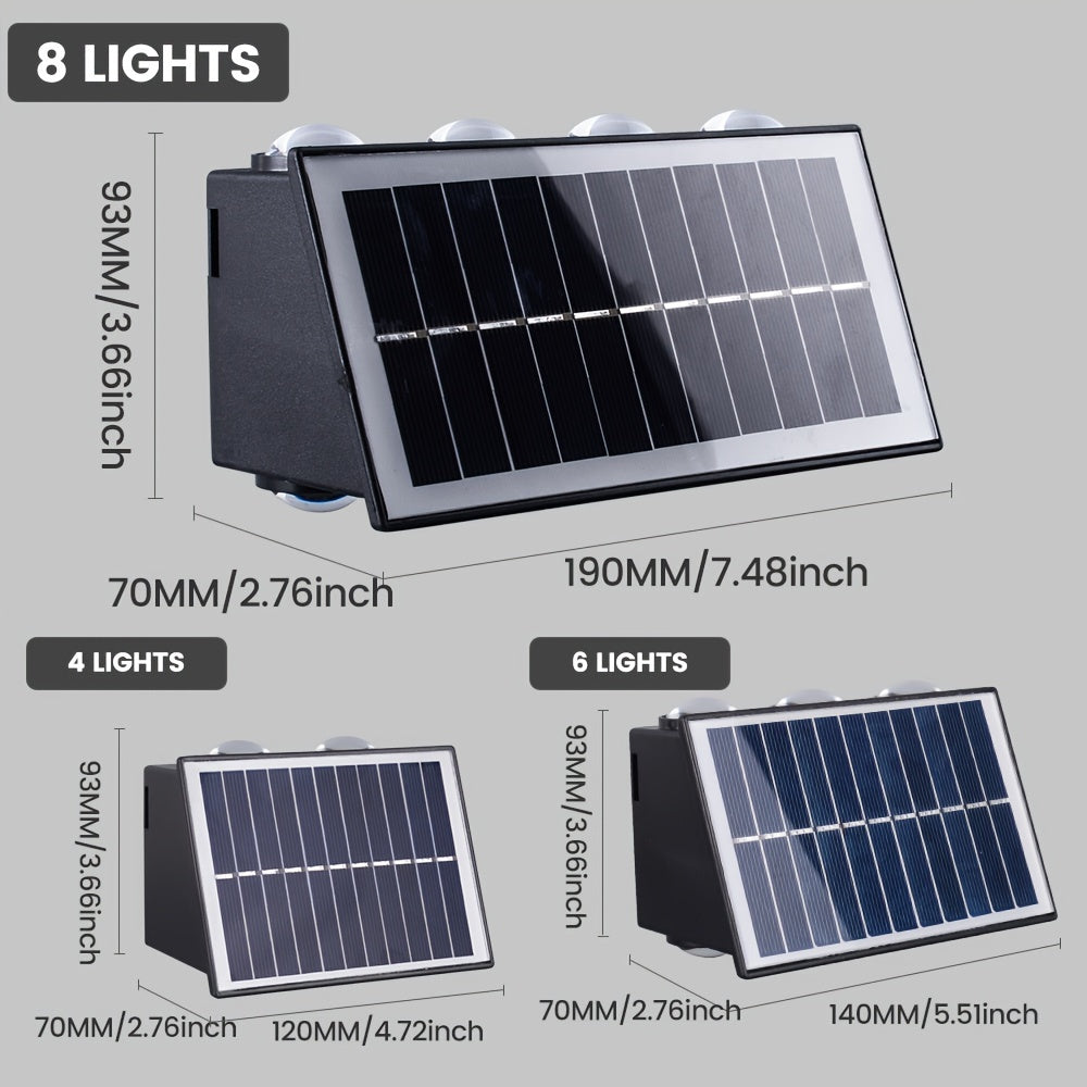 One-Piece Solar Wall Light, Colorful Wall Light, Outdoor Wall Light, Wall Washer Light, Ambient Light, Outdoor Courtyard Light, Suitable for Courtyard, Villa, Exterior Wall, Balcony, Outdoor Decorative Light