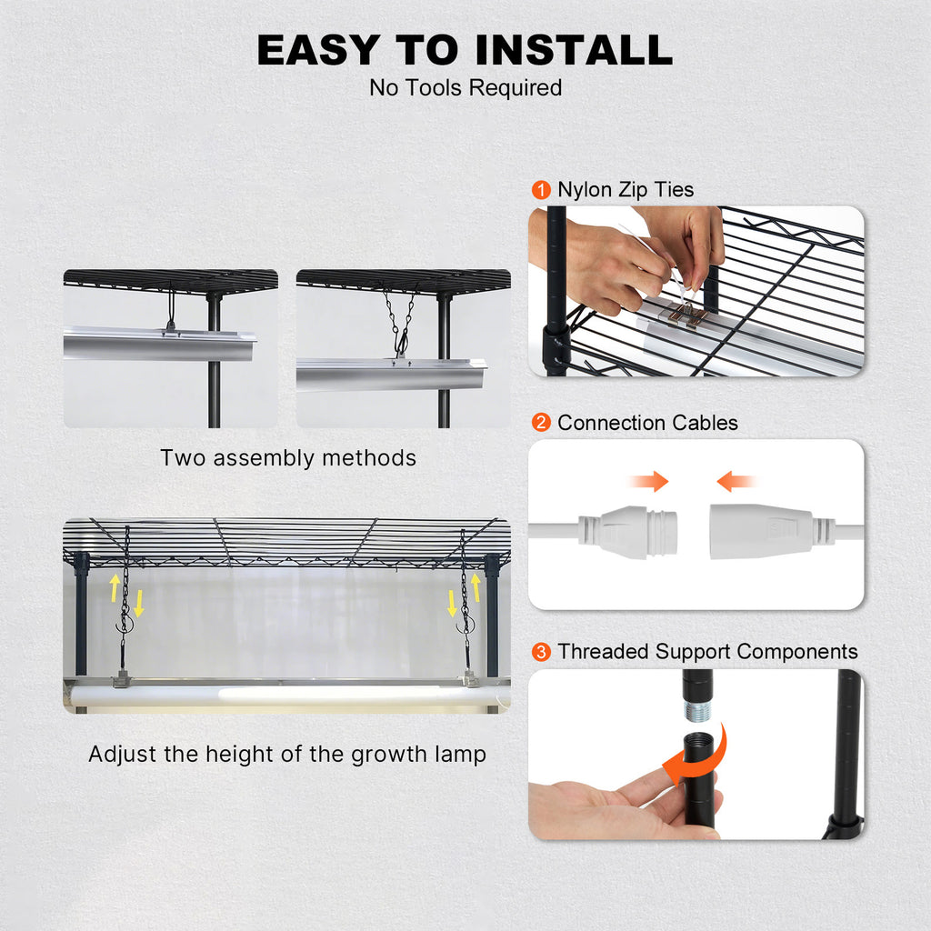 VEVOR Plant Stand with Grow Light, 6-Tier 180cm 120cm / 180cm 90cm 59.1"/70.9" Indoor Plant Grow Rack