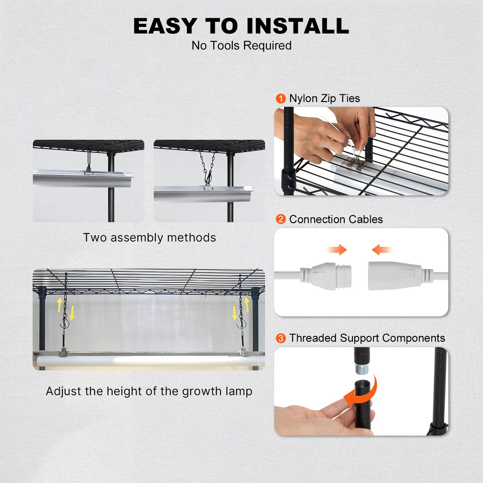 VEVOR Plant Stand with Grow Light, 6-Tier 180cm 120cm / 180cm 90cm 59.1"/70.9" Indoor Plant Grow Rack