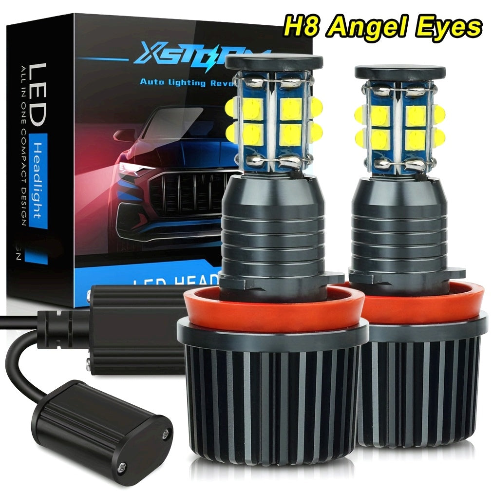 XSTORM 2Pcs H8 LED Angel Eye Headlight Bulbs LED Marker Light Canbus for BMW X5 E70 X6 E71 E90 E91 E92 M3 E89 E82 E87 Car Headlights 12V