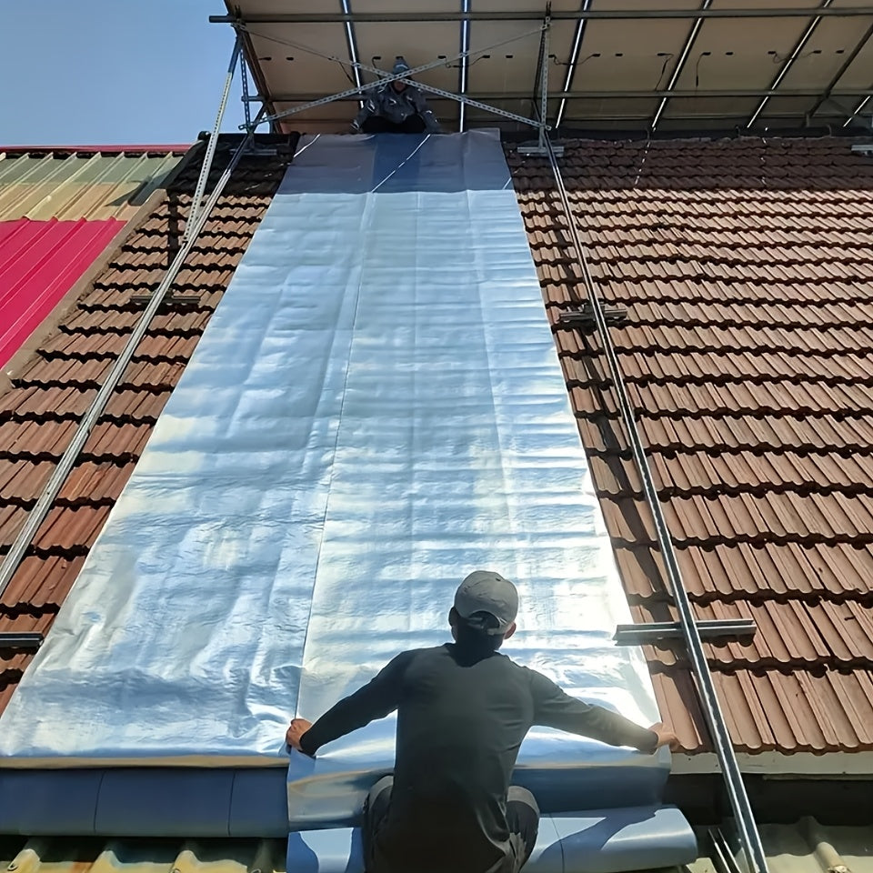 （23.6*177 英寸）小型工业防水屋顶胶带 - 蓝色/银色/灰色/金属屋顶防水材料，用于金属表面、铁板和屋顶 - 防止水漏、金属屋顶保护、柔性材料