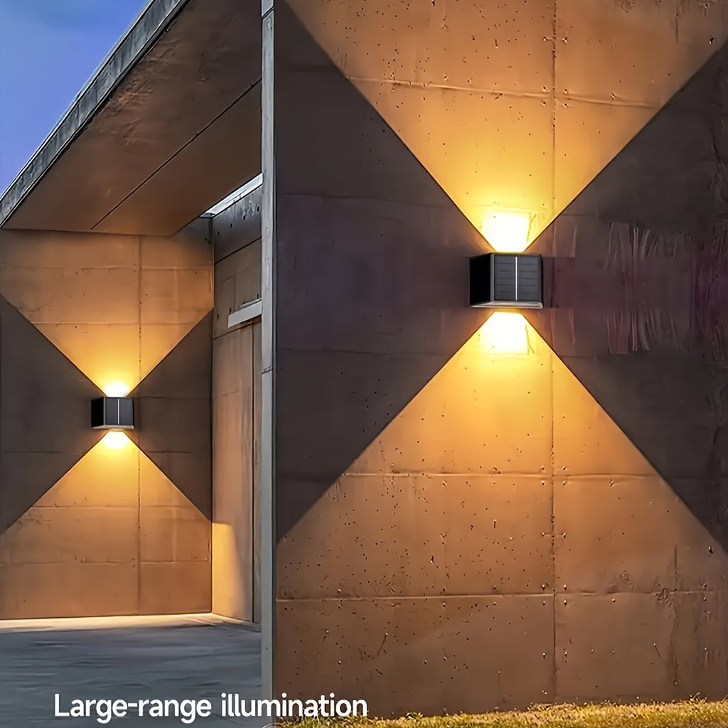 2pcs/4pcs Solar LED Wall Light, Adjustable Lighting Range, Up and Down Wall Light, for Outdoor Garden, Patio, Ambient Light, Modern Villa Landscape, Pathway, Hallway