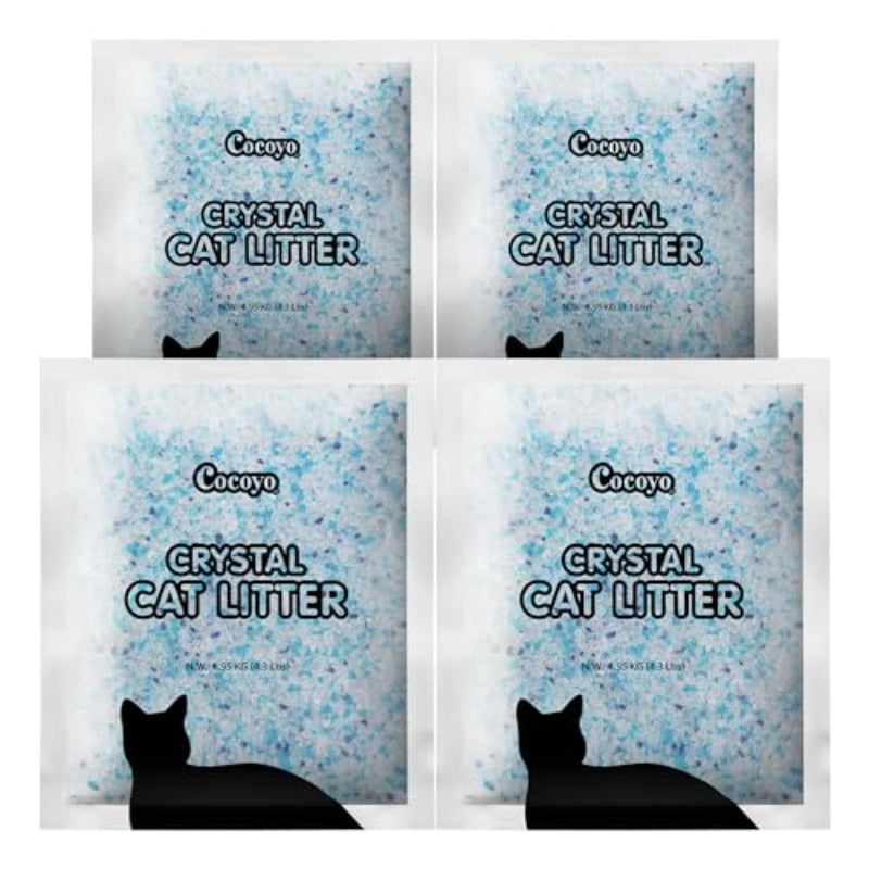 水晶猫砂 - 猫砂，17.2磅超值装，包含四个4.3磅袋