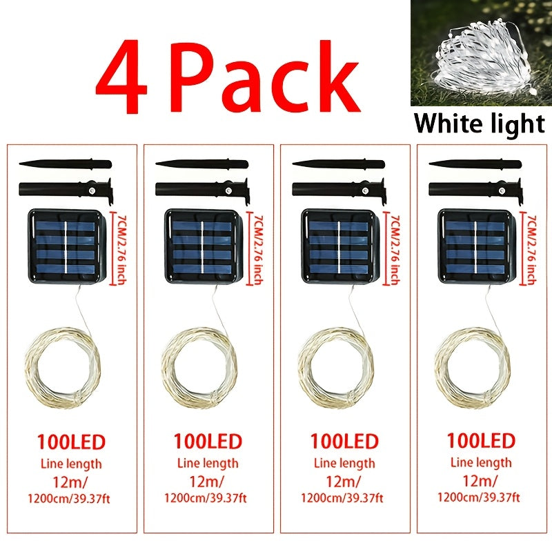 4套50LED×4/100LED×4/200LED×4/300LED×4，派对，婚礼，圣诞装饰，太阳能充电