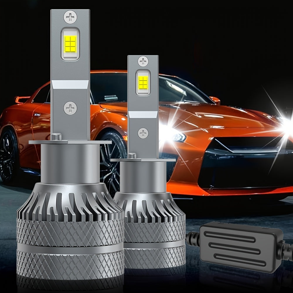 2-Pack H7 H4/9003/HB2 LED Headlights 29800 Lumens 220W High Power H11 H9 H8 CANBUS Error-Free 3570 CSP Chip 9005/HB3 9006/HB4 H1 9012/HIR2 Turbo Car Bulbs Aluminum Housing No Battery Included Model QY033