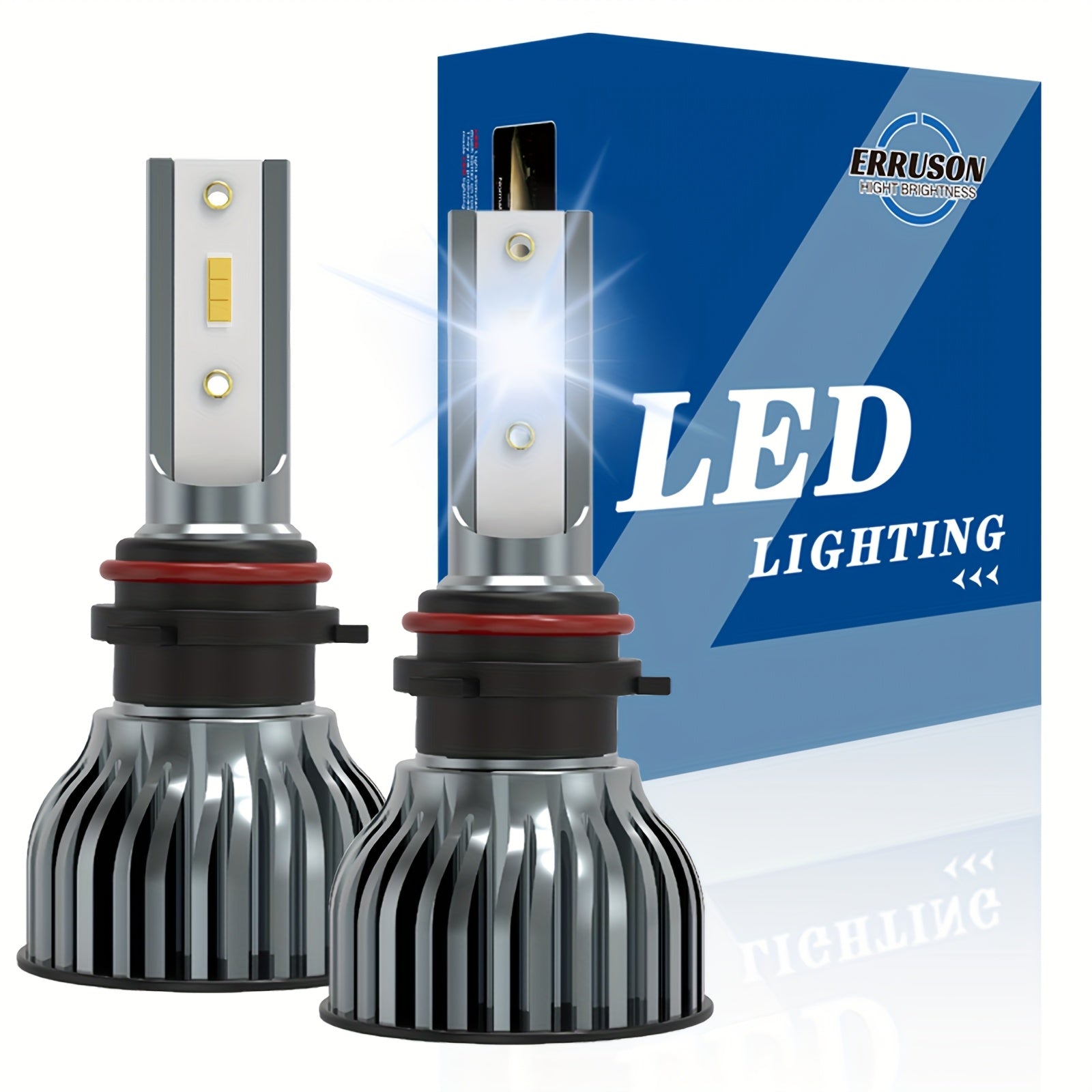 Erruson 2-Pack Dazzling Car Bulbs 9005/HB3 9006/HB4 H11 H4 H7 H1 High/Low Beam Dual-Use Turbo Light, 30000 Lumens 300W 3000K/4300K/6000K/8000K/25000K Car Light, 700% Brightness