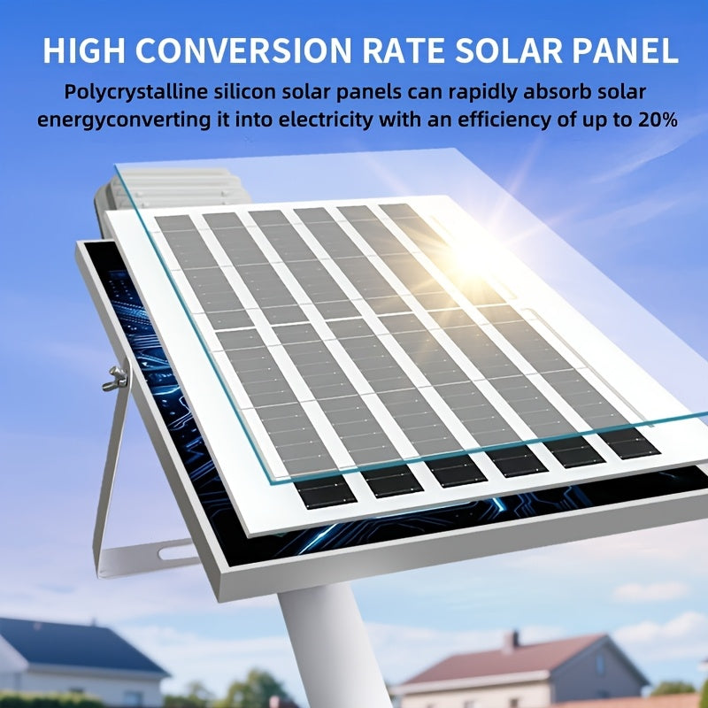 Solar Street Light - with Remote Control, 5000mAh Battery, 252 High-Brightness LED Beads, Outdoor Garden Sunroom, Porch and Courtyard Wall Light, Solar Street Light, High Power Illumination, Wall-Mounted Exterior Wall Light