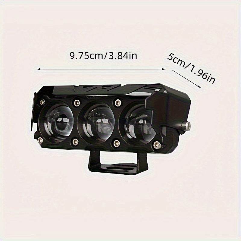 Super Bright LED Motorcycle Light - Dual Color High/Low Beam Car Light, Suitable for Sedans, Trucks, SUVs and UTVs, 12V/24V Voltage, Mini Lens, Black Housing, Off-Road Specific