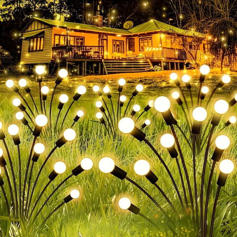 10 Pack Solar Firefly Lawn Light, LED Wind-Driven Ground Insert Decoration for Garden Outdoor Paths and Grassland Lighting, Home Courtyard Ambient Lighting, Solar Spotlight for Plants, Solar Garden Lighting