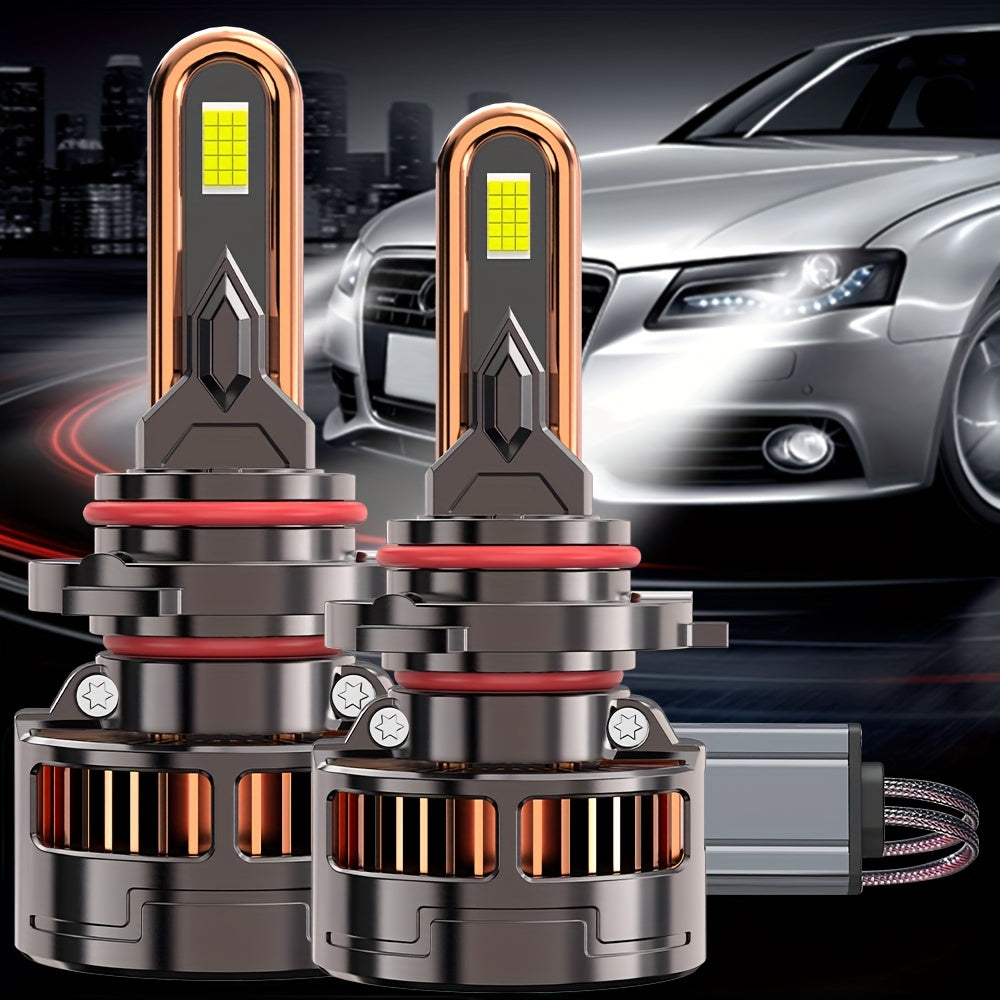 2Pcs LED Headlight Bulbs, 300W High Power, Compatible with H1, H4, 9003, HB2, H7, H18, H11, H9, H8 - 60,000 Lumens, 7500K Color Temperature, 9570 CSP Chip, 950% Brightness, Vehicle Lighting Upgrade, Durable LED Lights, 12V-24V Voltage