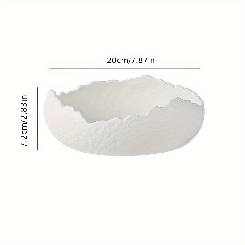 1 Piece Irregular Ceramic Deep Plate, Salad Bowl, Dessert Bowl – Perfect for Hotels, Restaurants & Home Use – Ideal for Salad, Soup, Dinner, Side Dishes, Noodles & Pasta