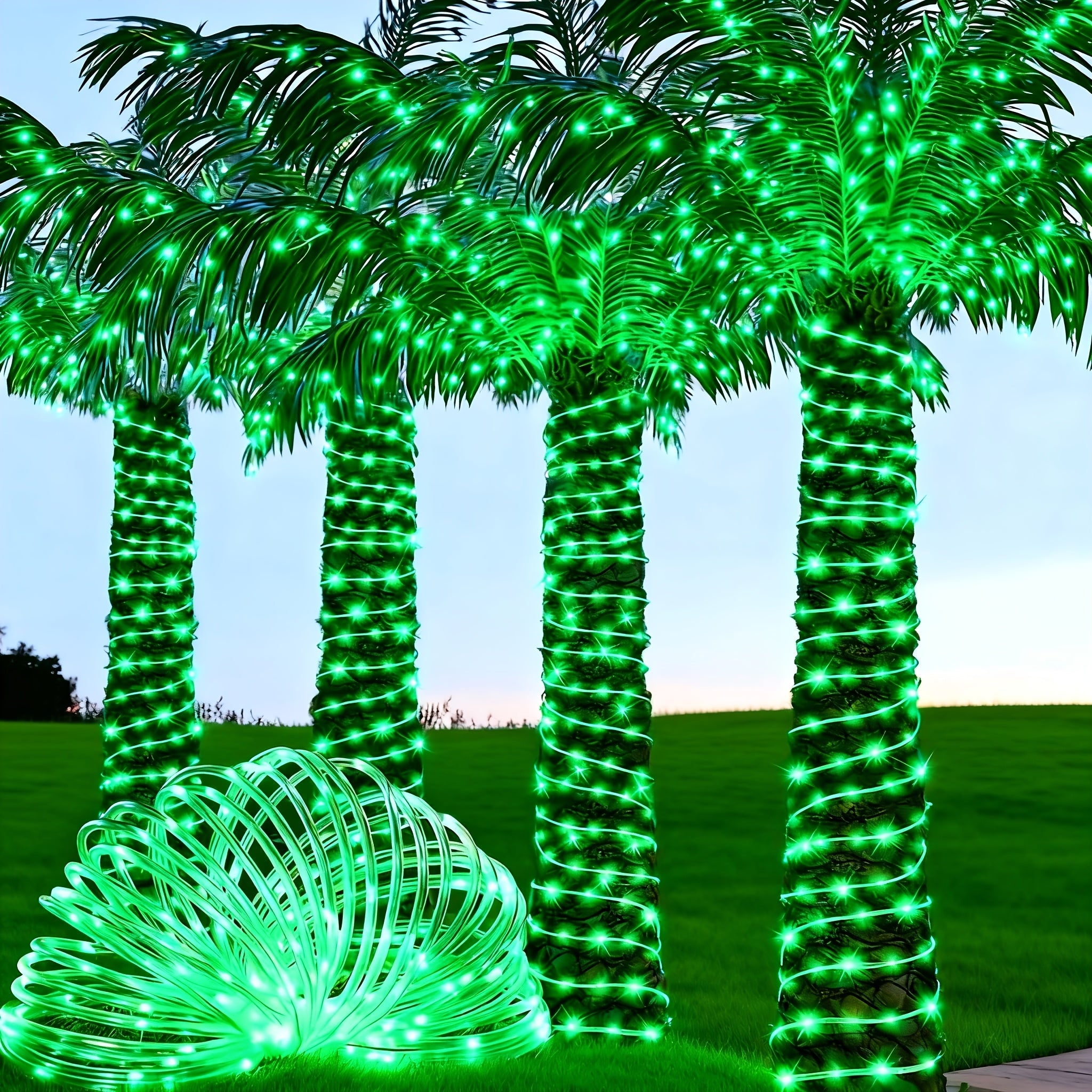 201/151/101/51 LED tube string lights | durable plastic flexible hose light, green, perfect for Valentine‘s Day decoration, home decoration, New Year‘s party, bedroom decoration, Christmas decoration and outdoor holiday lighting (IPX4)