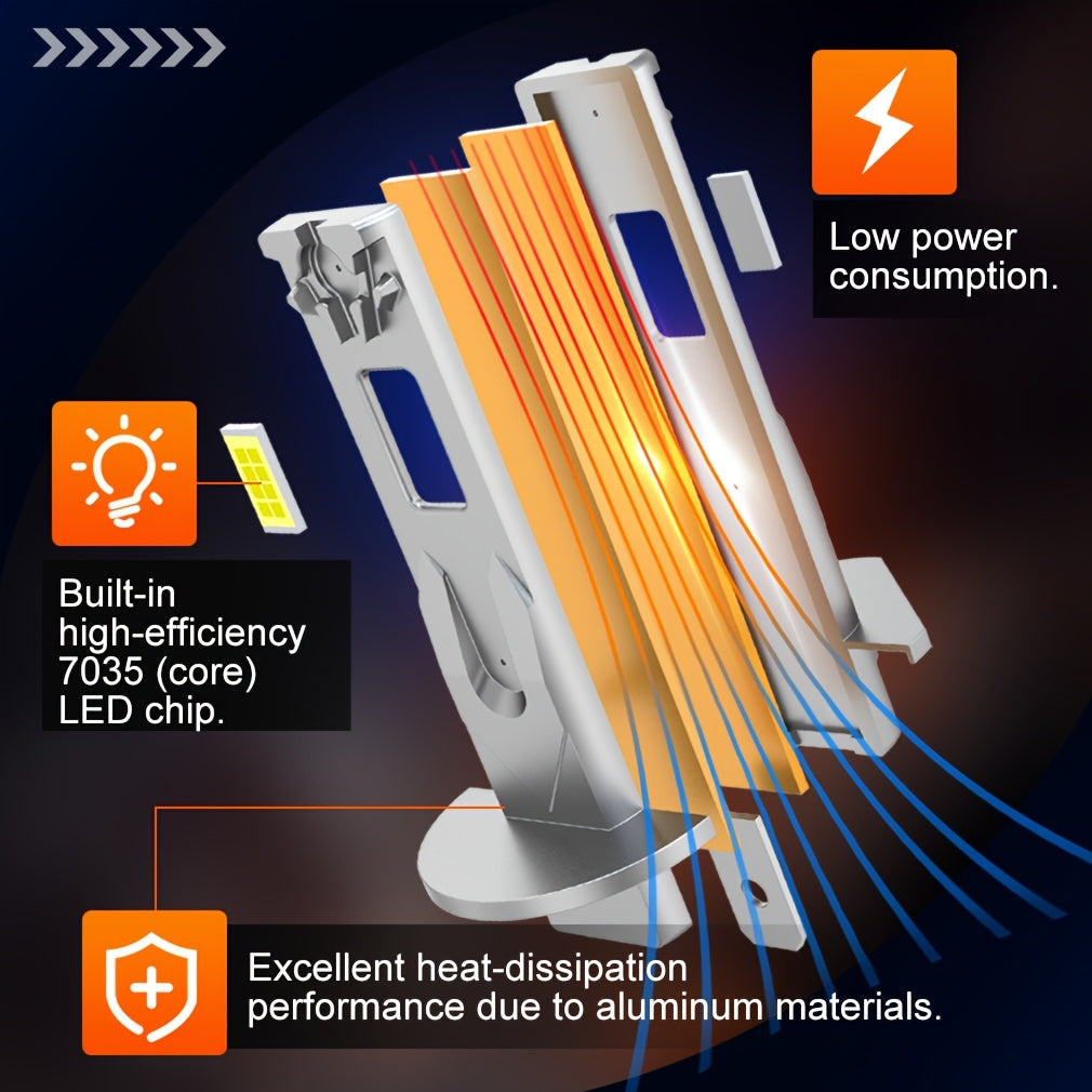 2Pcs H1 LED Headlight Mini Direct Plug Fog Light Low Beam/High Beam 60W 6000K 13000LM 12V