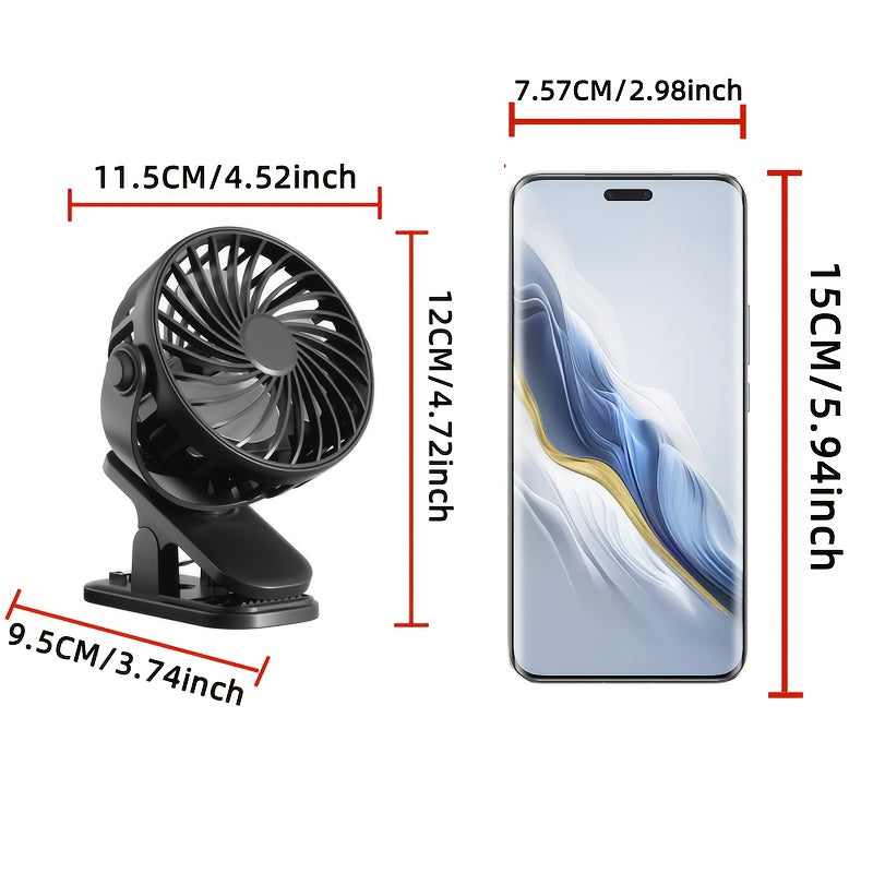 Clip-On Desktop Fan, Low Noise Powerful Airflow, Strong Clip for Firm Fixing, Stylish Portable Cooling Design, High-Quality Mini Personal Fan for Bedroom and Office
