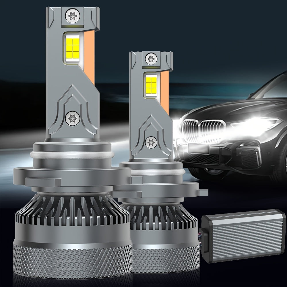 2pcs Super Bright H11 LED Headlight Bulbs H4/9003/HB2-QF003 H7/H18/H1/9006/HB2/H11/9005/H16/H9/9012, 6500K, 800% Brightness, 43000 Lumens, with External Driver Canbus Plug-and-Play