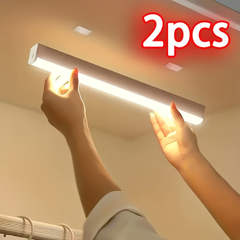 LED tube light with motion sensor - USB rechargeable, easy-to-install magnetic booster, white light illumination, suitable for cars, homes, wardrobes, bedrooms and travel, wardrobe light