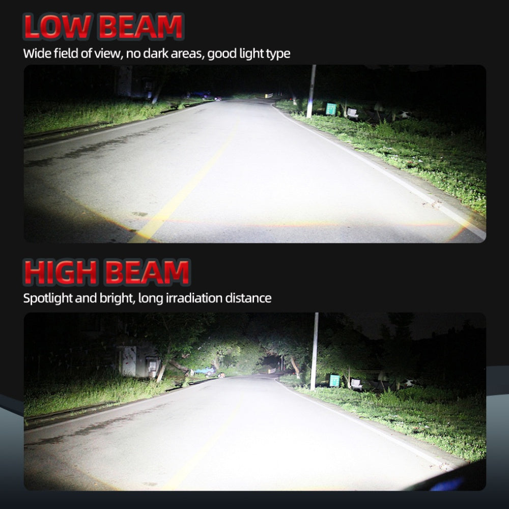 2 Pcs LED Car Headlights 200W 59000LM Super Bright White Turbo Fan Copper Tube No Black Spots Plug-and-Play Easy Installation 300m Lighting Range Fits Most Car Models, No Battery Included