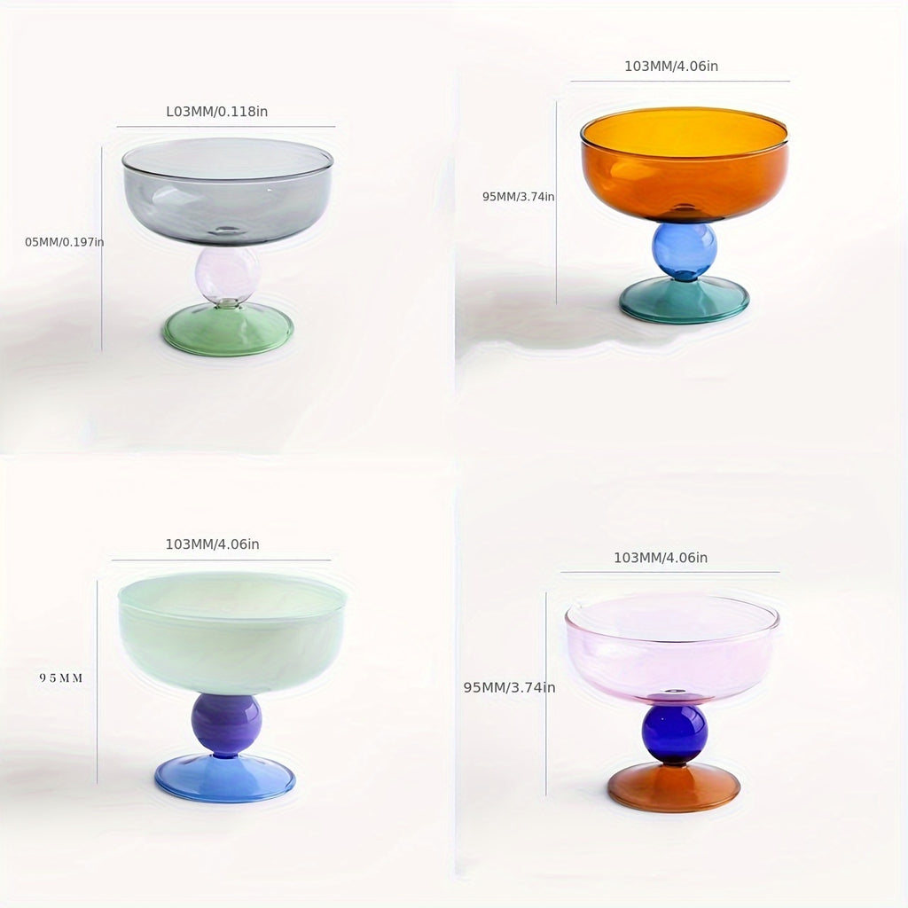 1 Multi-Color Glass Bowl – Microwave & Dishwasher Safe, Perfect for Soup, Salad, Yogurt – Heat-Resistant Round Dish – Glass Bowl for Christmas, Holidays, Parties – Adult & Multifunctional Tableware