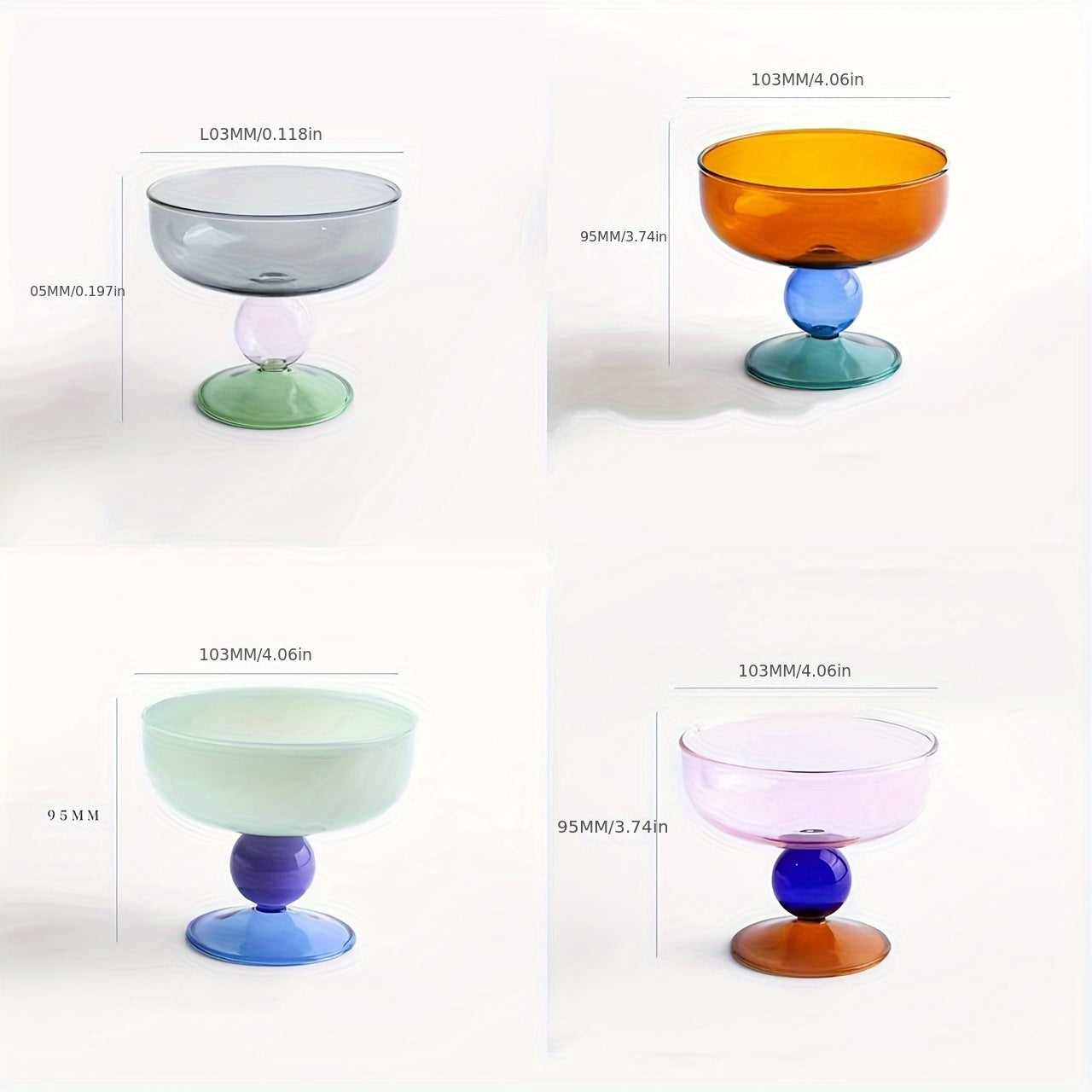 1 Multi-Color Glass Bowl – Microwave & Dishwasher Safe, Perfect for Soup, Salad, Yogurt – Heat-Resistant Round Dish – Glass Bowl for Christmas, Holidays, Parties – Adult & Multifunctional Tableware