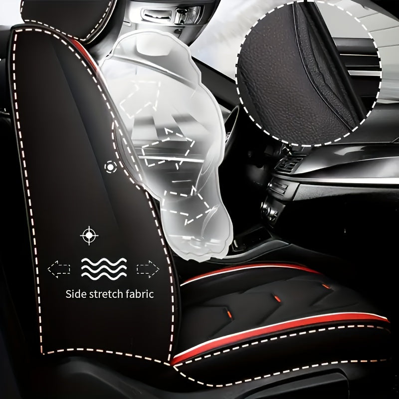 Full Set Synthetic Leather Car Seat Covers, Waterproof Synthetic Leather Car Seat Covers, Anti-Slip Car Interior Covers, Suitable for Most Sedans, Trucks and Other Vehicles
