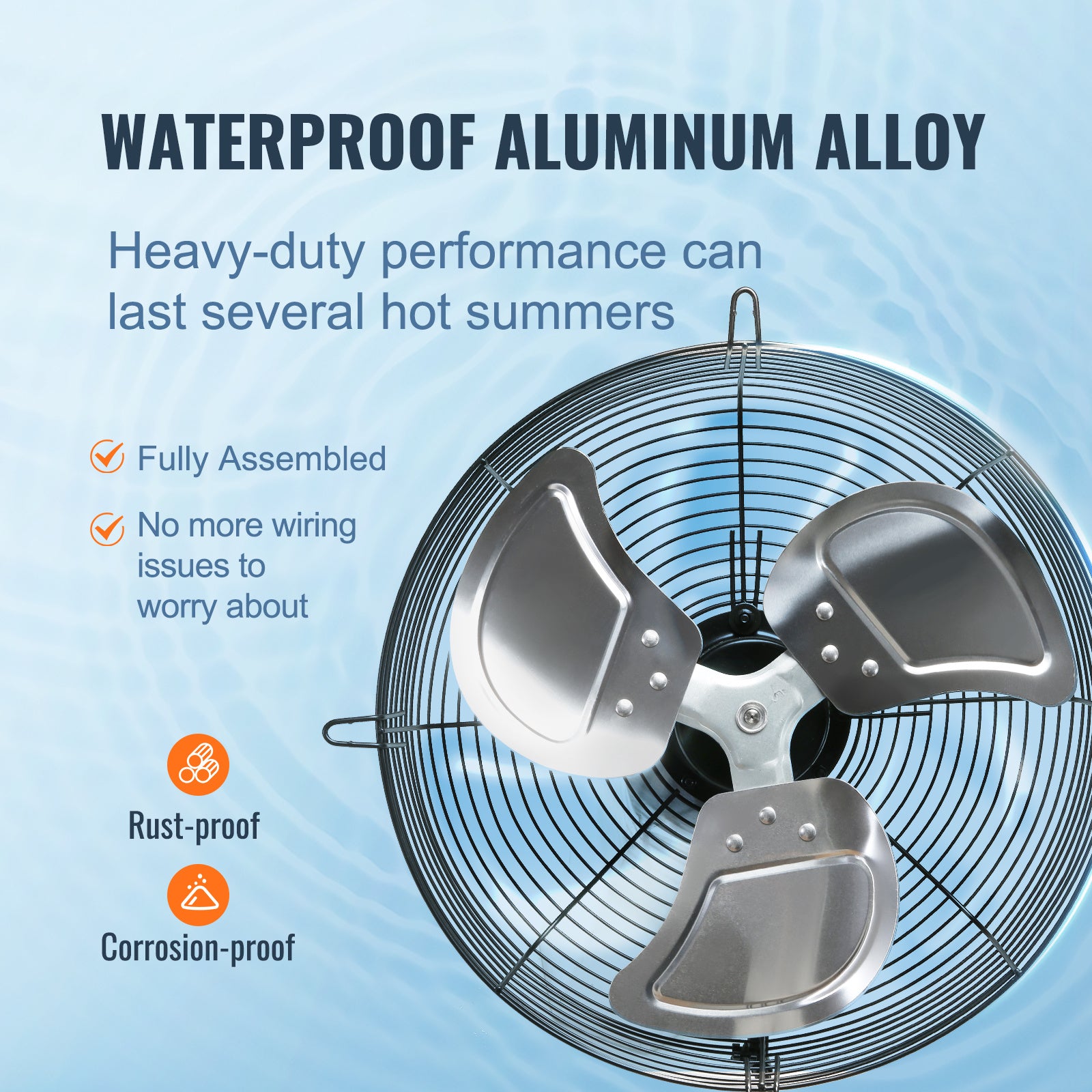 VEVOR 10''/16''/24'' Fan Shutter Exhaust Fan, Aluminum Wall Mount Attic Fan with AC Motor, Ventilation & Cooling for Greenhouse Garage Shed Store