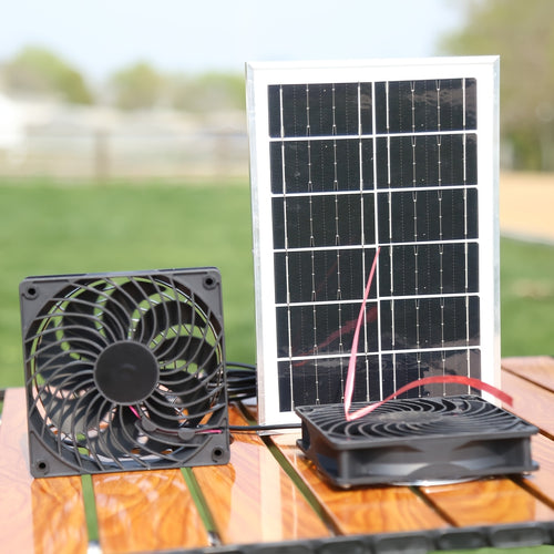 1PC Solar Panel + Dual Fan Kit, Indoor and Outdoor Air Circulation, Solar Powered, Easy to Install, Suitable for Greenhouse, Pet House, Livestock Ventilation and Outdoor Camping (Battery Not Included)