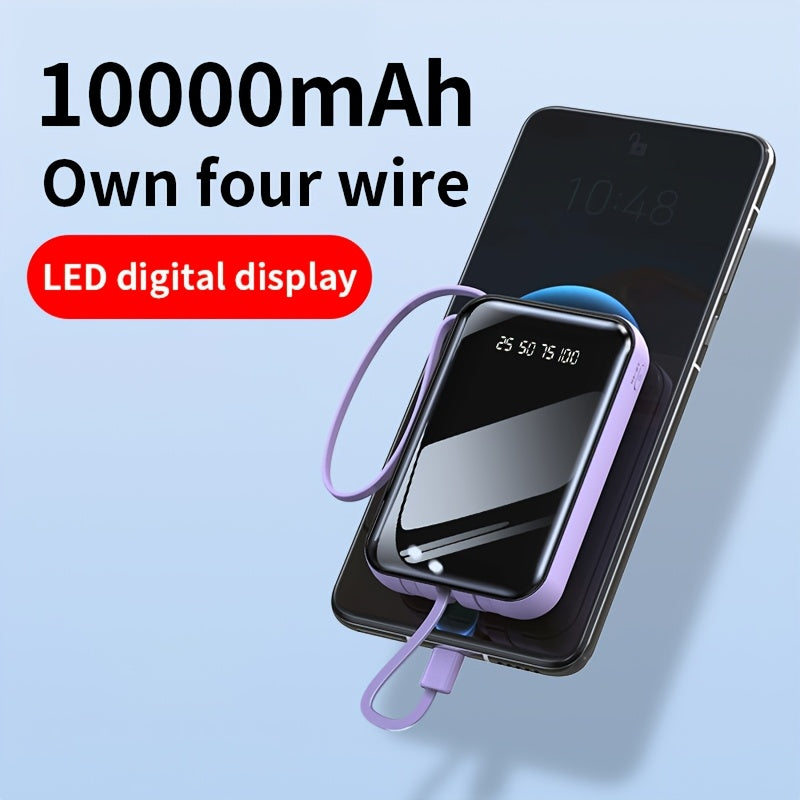 BYGP 10000MAH Portable Battery Pack/Usb Phone Charger/Led Power Indicator/Flashlight, Ideal for Outdoor Emergencies, Compatible with Iphone/Android Devices, Perfect As Holiday Gifts, Portable Mobile Power Source