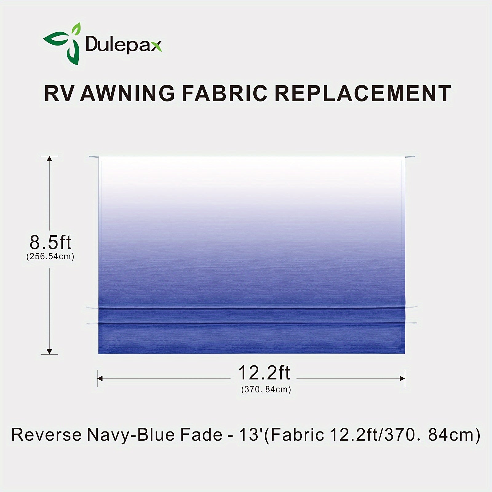 RV Awning Fabric Replacement Heavy Duty 16oz Vinyl Fabric - Universal RV Awning Replacement for All Brands - Premium Faded Grey Blue