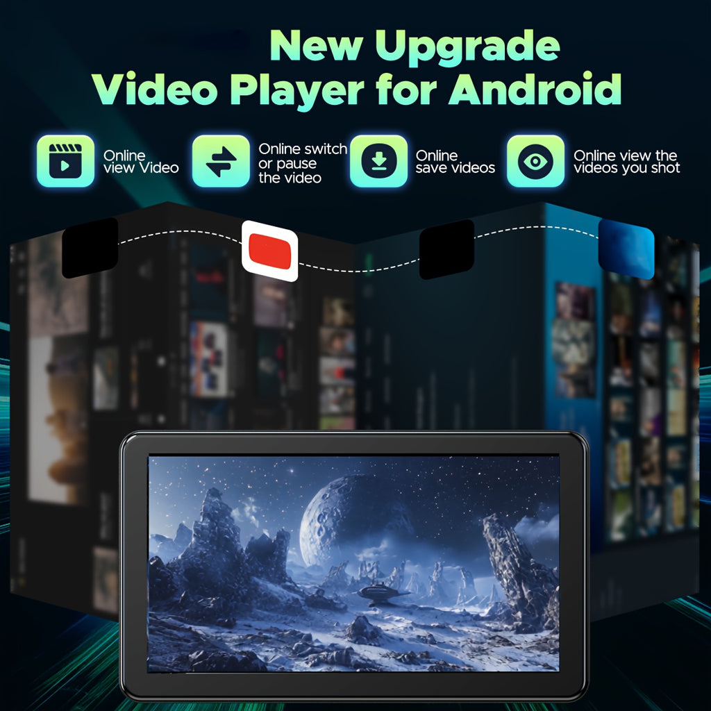 Lamtto Carplay Car Display, 7-Inch Wireless Portable Device, Compatible with Android System, Features GPS Navigation, Screen Mirroring, Voice Control & AUX/FM Functions