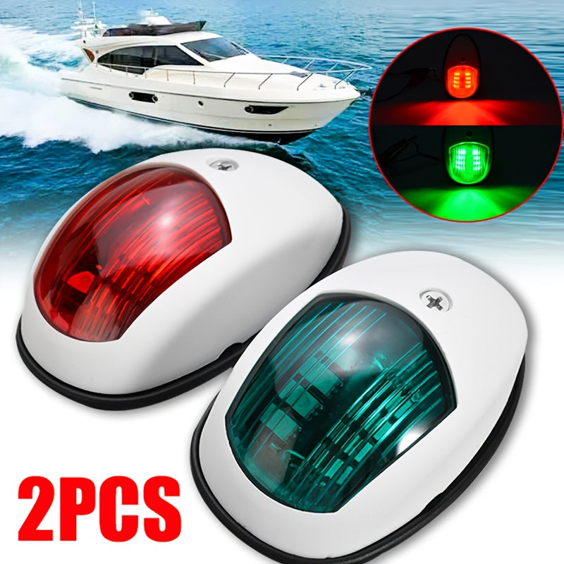 2-Piece Red & Green Navigation Lights, Yacht Lights, Marine Lights, Boat Signal Warning Lighting
