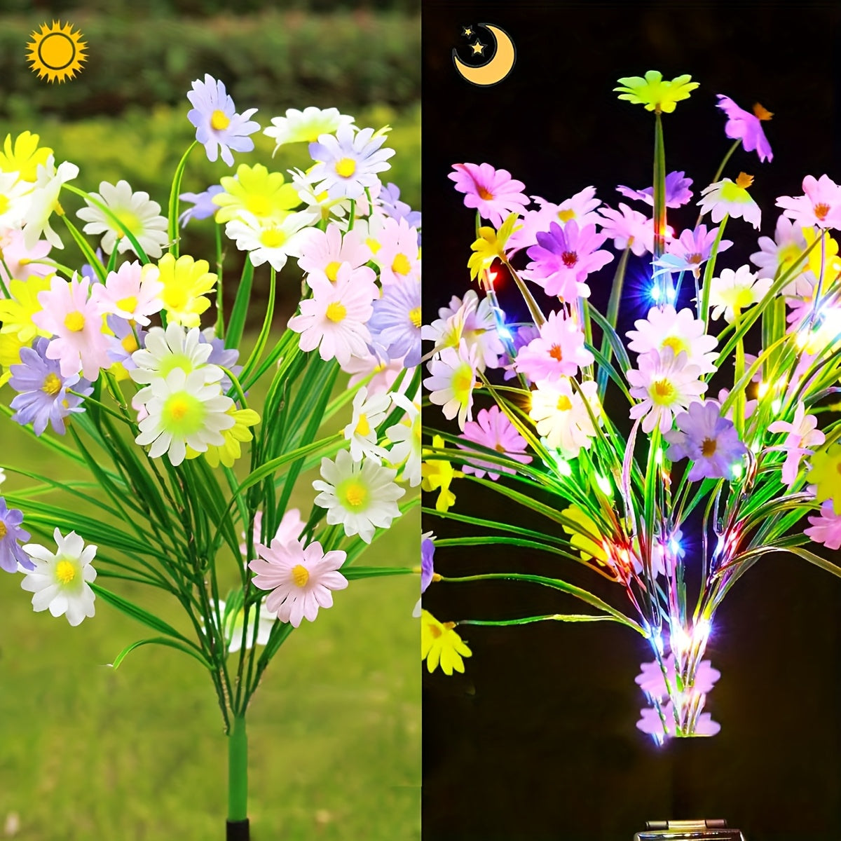 1-Piece Solar Wild Chrysanthemum Courtyard Light, Vibrant Garden Decoration, Outdoor Solar Courtyard Light Suitable for Garden, Path, Patio, Fence and Walkway Decoration, Lawn Decorative Light, Villa Landscape