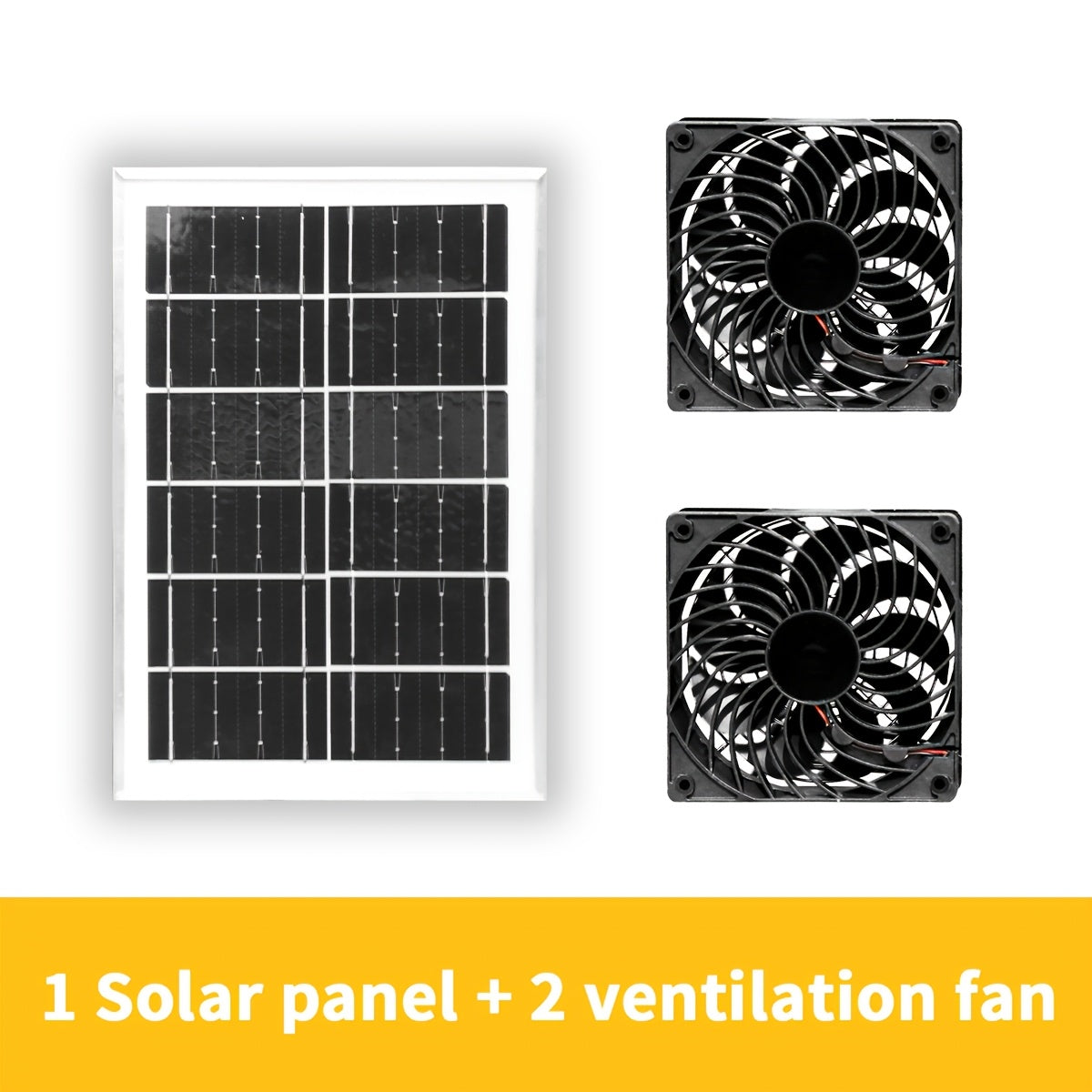 1PC Solar Panel + Dual Fan Kit, Indoor and Outdoor Air Circulation, Solar Powered, Easy to Install, Suitable for Greenhouse, Pet House, Livestock Ventilation and Outdoor Camping (Battery Not Included)
