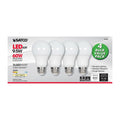 Satco S29589 9.5W A19 frosted LED bulb, 3000K, medium base, 4-pack