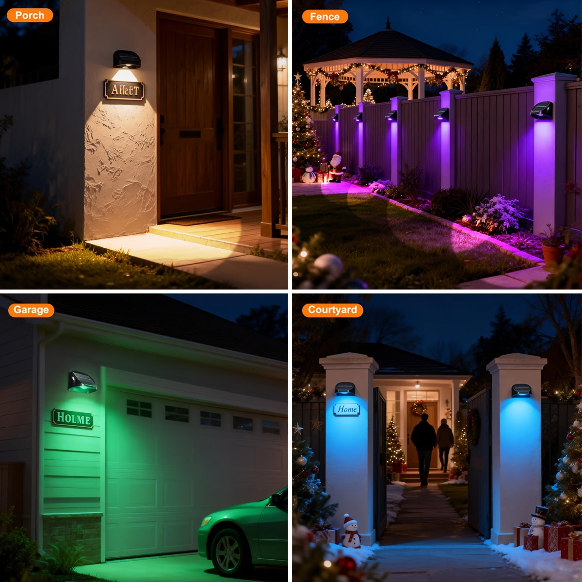 Solar Wall Washer Light, Address Sign Decorative Light, Solar Address Sign Light, Solar Exterior Wall Light, 8 Fixed Colors, Two Gradient Colors