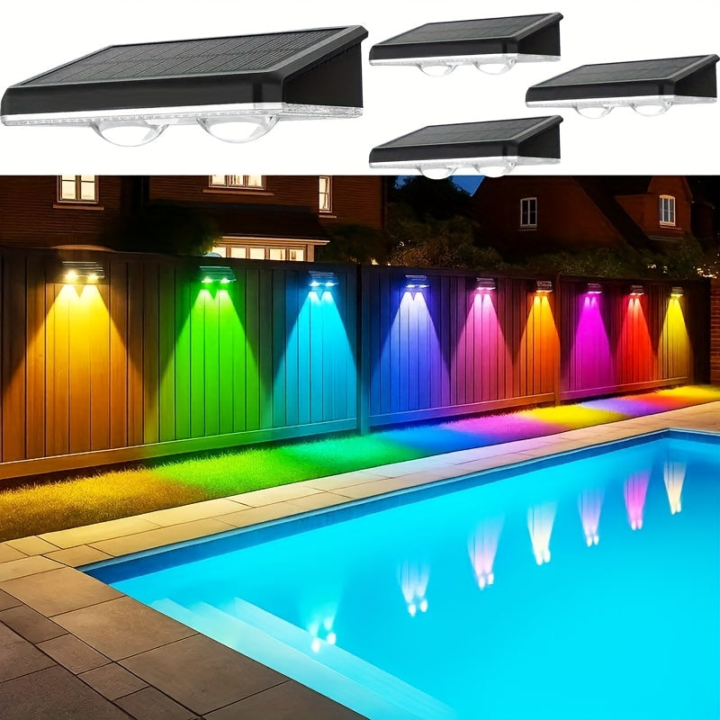 3/4-Piece Solar Wall Light - Color Changing, Automatic On/Off, Up and Down Lighting, Courtyard Lawn Decoration, Wall Lighting Effect, Solar Charging, Indoor and Outdoor Decoration, Patio, Fence