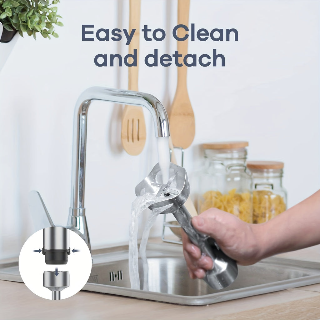 5-in-1 Handheld Blender, Max 1000W Powerful Motor, 15 Speed Levels, Equipped with Stainless Steel Blade, Mixing Cup, Chopper, Egg Beater and Milk Frother, Perfect for Homemade Smoothies, Sauces, Soups and Baby Food, Ideal Gift Option
