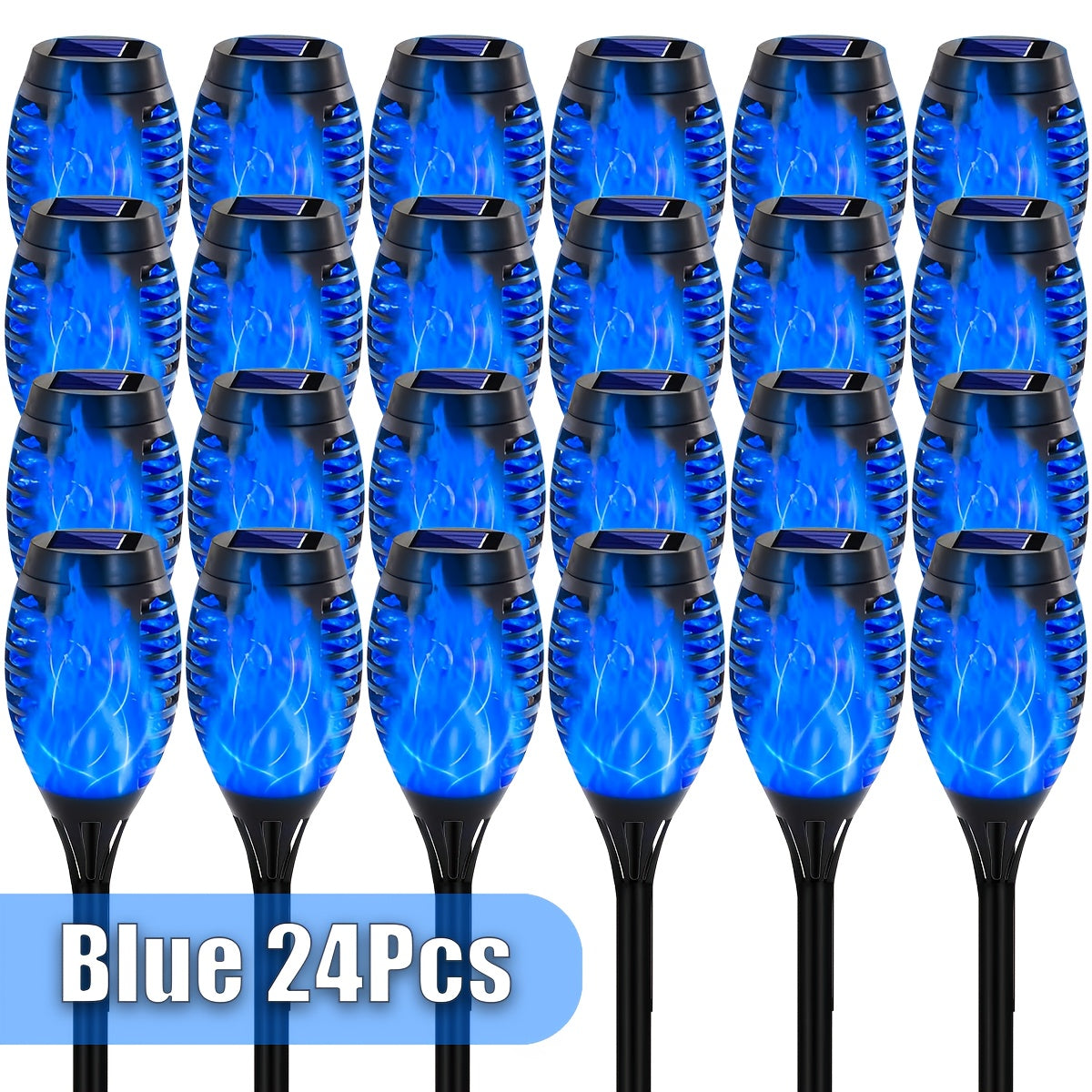 24-Piece Outdoor Solar Christmas Light, Dancing Flickering Flame Torch Light, Suitable for Lawn, Garden, Courtyard, etc., IP44 Protection Rating, Automatic On/Off, Solar Courtyard Decorative Light, Outdoor Christmas Decoration