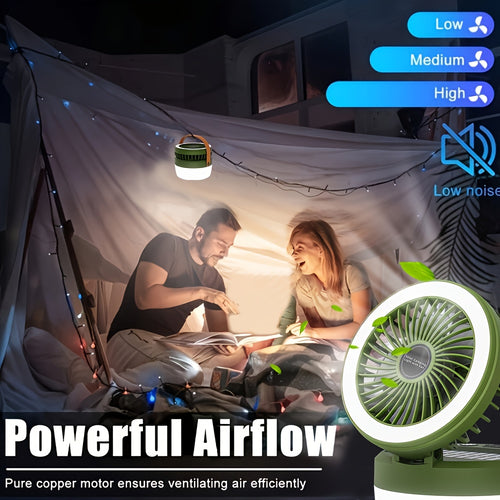 1pc Solar LED Light Rechargeable Outdoor Travel Fan Flashlight, New Portable Solar Camping Folding Fan Light, Desktop Camping Handheld Electric Lamp, USB Port Electronic Fan, Outdoor Camping Accessories
