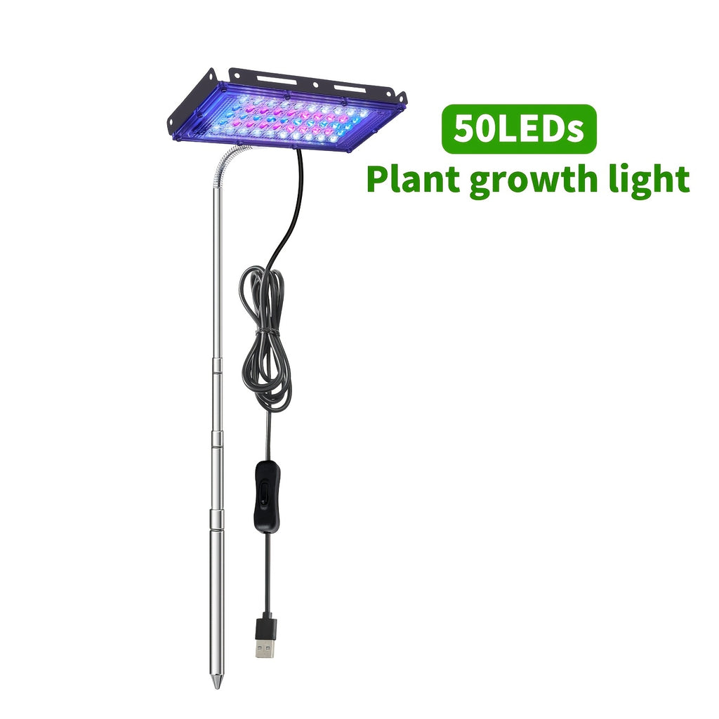 144/96/50 LED Full Spectrum Plant Grow Light with Ground Insert Stand, Easy Installation, Large Lighting Coverage, Equipped with USB Plug, On/Off Switch and 150cm Power Cord, Ideal for Indoor Seedling Cultivation, Promotes Plant Leaf Growth