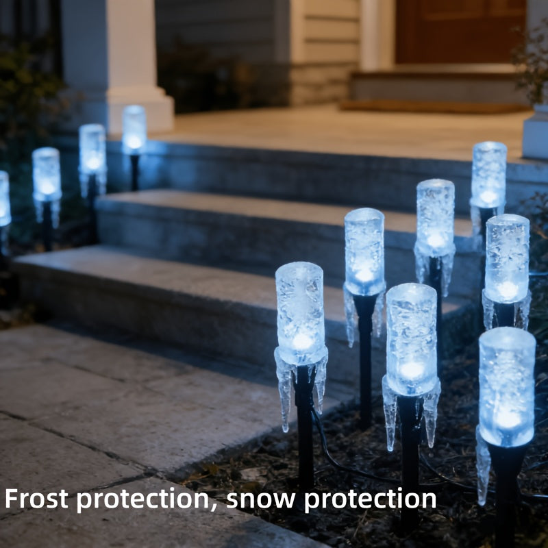 18-Piece Outdoor Solar Light, Colorful LED Ice Silk Garden Ground Insert Light, IP54 Waterproof Rating, Warm Light Landscape Lighting, Suitable for Courtyard, Lawn, Patio, Walkway, Fence and Party Decoration (Warm Light / White Light / RGB)