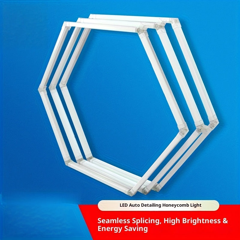 Creative geometric LED garage light, high-brightness energy-saving bracket light, DIY shapeable honeycomb tube, strong light effect LED tube AC100-265V, easy to install, suitable for garages, basements, warehouses, gyms, studios