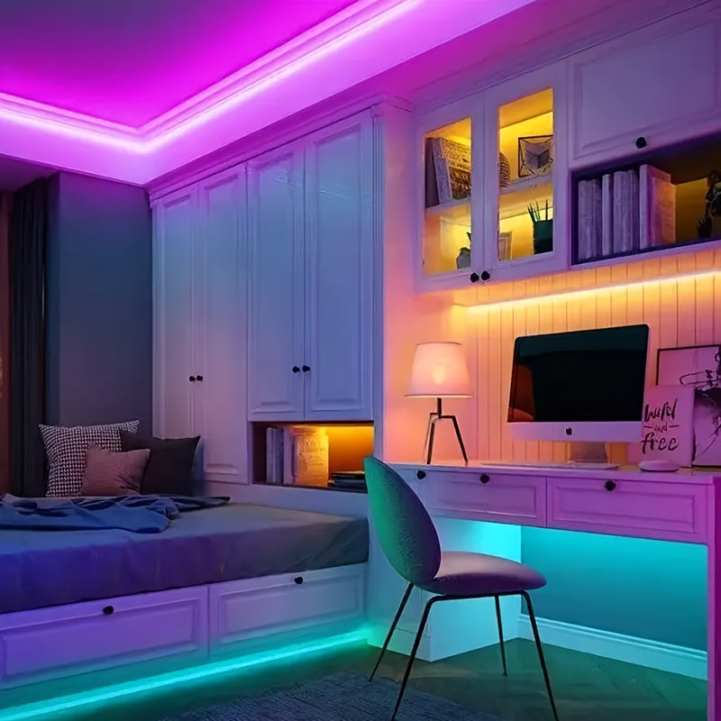 200.79 英吋/397.64 英吋/602.36 英吋/卷，12V 柔性贴片 5050 RGB LED 灯条，4PINs LED 胶带，多色，灯条。 （不含电源转接器、条形控制器）