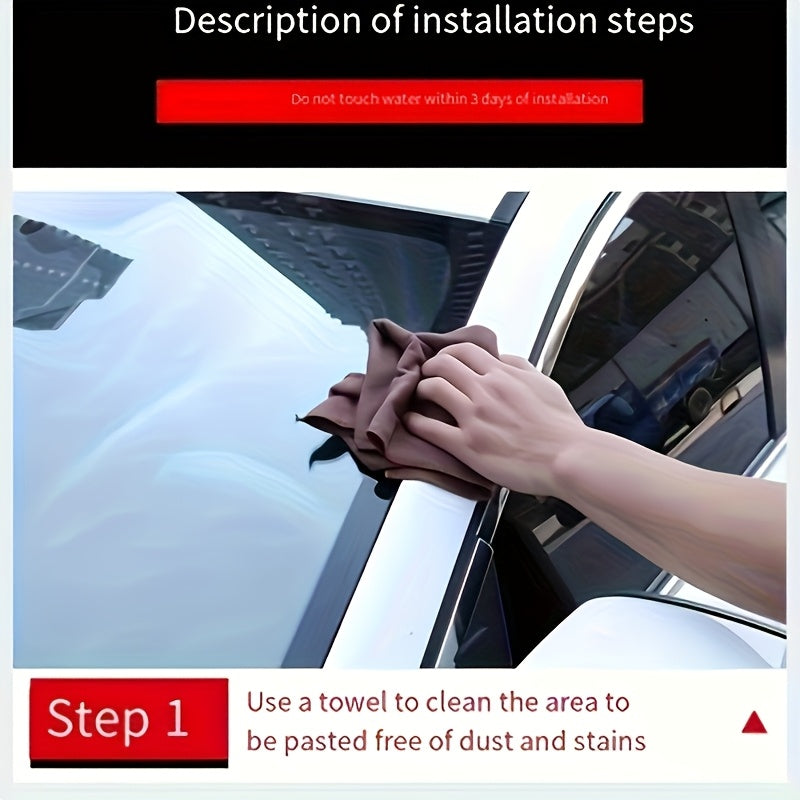 T-Shape Waterproof Rubber Seal Strip, 200cm – Durable ABS Auto Weatherstrip Sealant, for Sunroof & Rear Windshield, Universal Fit for Most Vehicles, Front Position