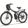 KETELES 26英寸成人电动折叠自行车 - 720W无刷电机，60英里续航，19.5英里/小时速度，21速变速，48V 20AH可拆卸电池，双减震器，碟刹&前置载架 - 城市通勤电动自行车，黑色