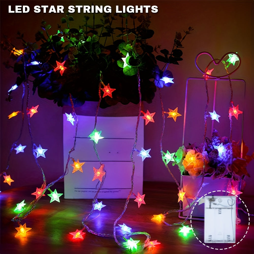 1 件 LED 星灯串，40/20/10 LED 星灯，暖白光，适用于室内装饰、卧室、婚礼、生日派对、礼物、感恩节、圣诞节 - 电池供电（不含电池）LED 家居装饰灯 | Majisu