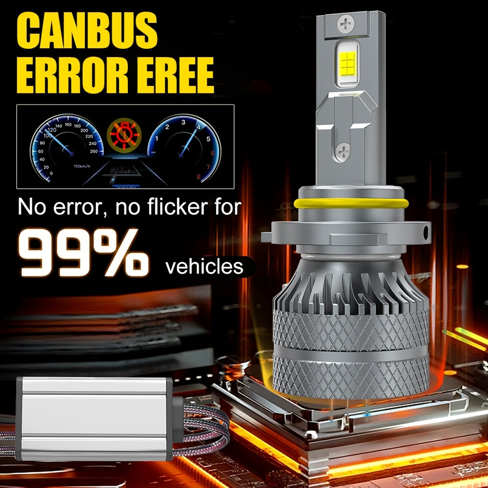 2PCS LED Car Headlights, Compatible with 9006/9005/9012, H11/H4/H1/H7 - 29500LM, 240W Power, 6500K High/Low Beam, Cool White Light, Plug-and-Play System, Built-in & External Driver, No Battery Needed