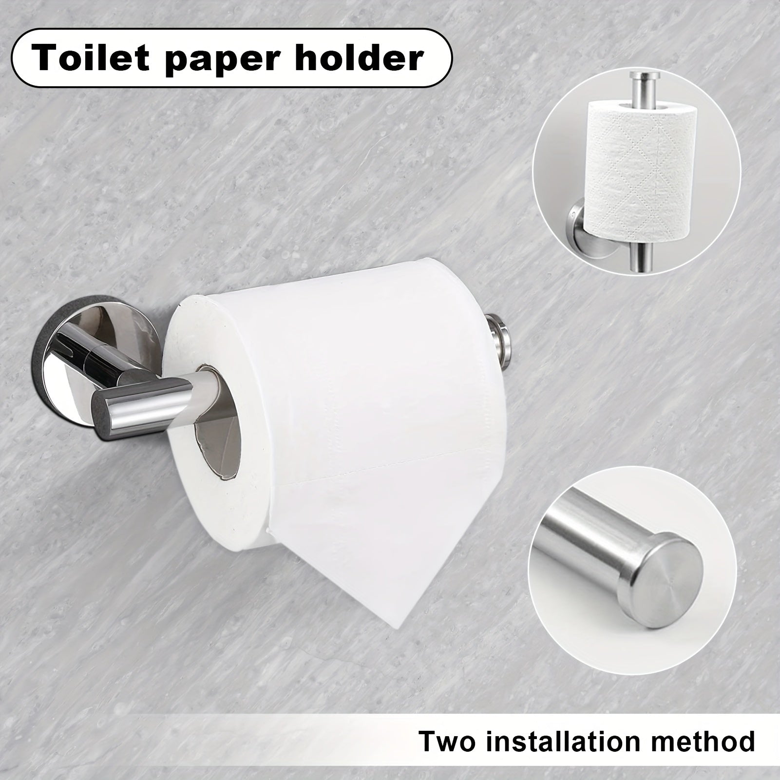 8-Piece 23.6" Bathroom Towel Rack Set - Includes 2 Towel Bars, 2 Towel Hooks, 2 Towel Rings, 2 Tissue Holders - Brushed Silver Bathroom Accessory Set
