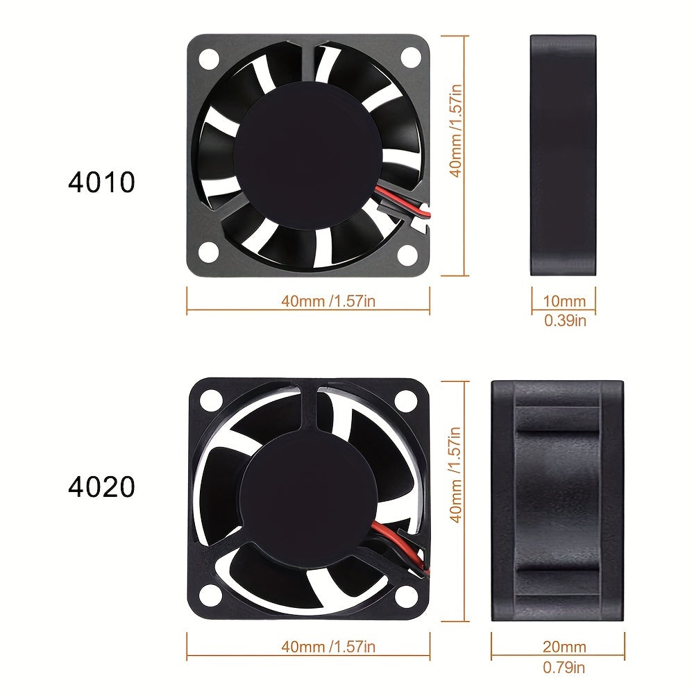 CLELO 4-Pack Mini Cooling Fans for 3D Printers – Brushless DC, 12V/24V, 2-Pin Connector, Ideal for Industrial Use