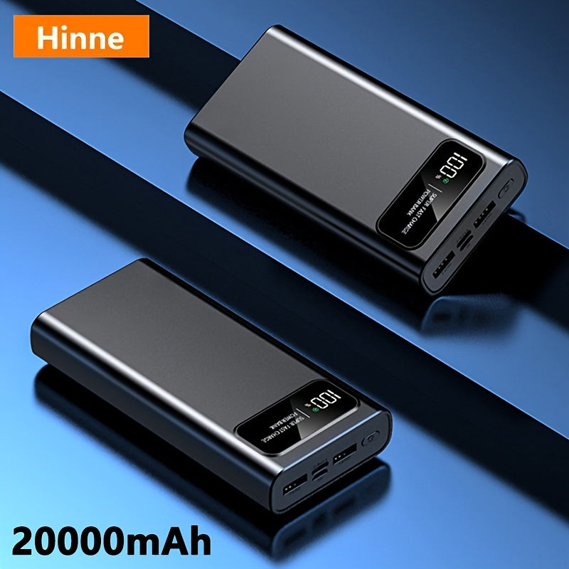 Hinne 10000/20000mAh Portable Power Bank with PD Fast Charging, USB Port, LED Digital Display, Type-C, High-Capacity Outdoor Emergency Backup Battery